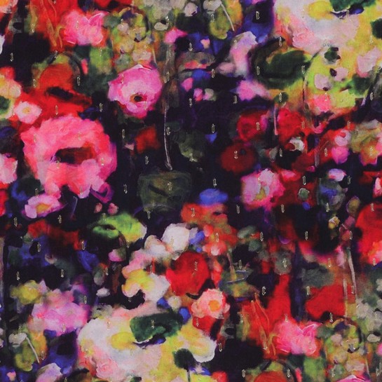 VISKOSE LUREX DIGITAL ABSTRACT MARINEBLAU #7