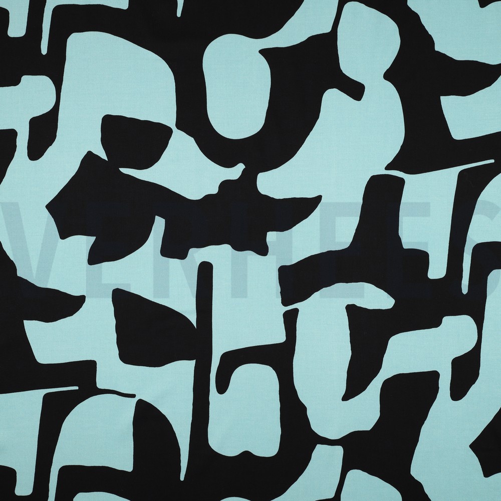 VISCOSE ROSELLA STRETCH GEOMETRISCH LICHTBLAUW