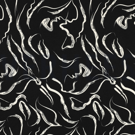 VISCOSE ROSELLA STRETCH ABSTRACT BLACK (hover)