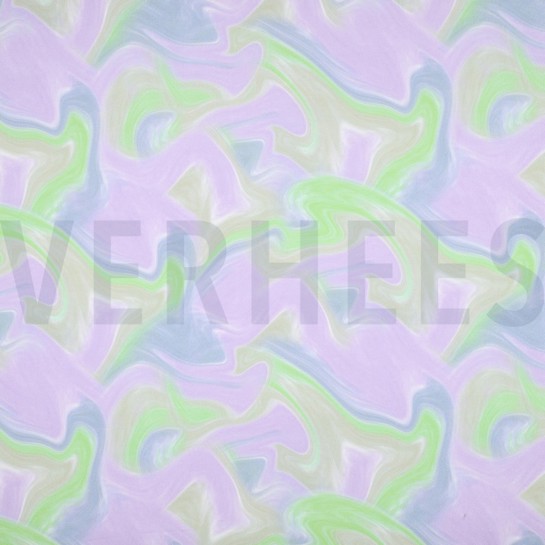 VISKOSE STRETCH DIGITAL ABSTRACT LAVENDEL #7