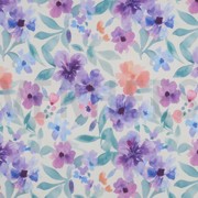 BAUMWOLLE VOILE DIGITAL BLUMEN LILA/VIOLETT (thumbnail)