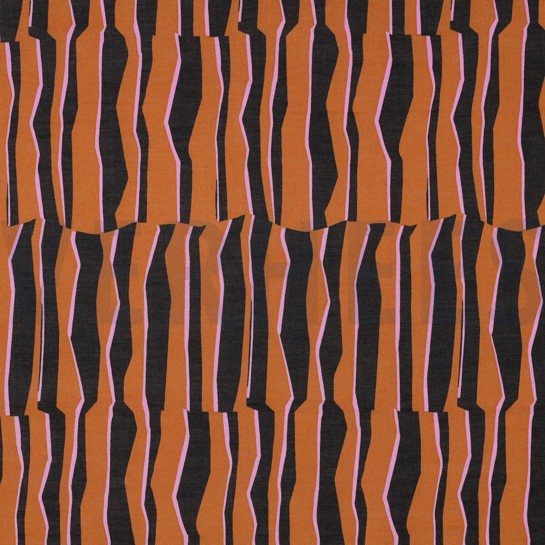 BAUMWOLLE VOILE GEOMETRISCH BRAUN #7