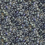 VISKOSE POPELINE STRETCH DIGITAL BLÄTTER MARINEBLAU (thumbnail)