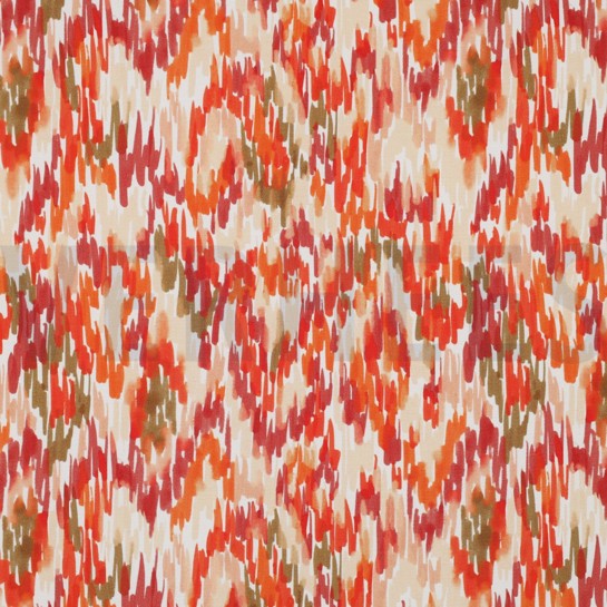 VISCOSE POPLIN STRETCH DIGITAL STROKES ORANGE #7