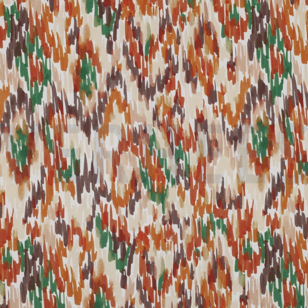 VISCOSE POPLIN STRETCH DIGITAAL STROKEN GROEN