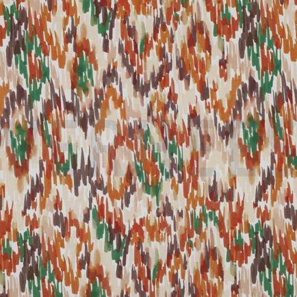 VISCOSE POPELINE STRETCH DIGITAL TRAITS VERT (hover)