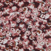 VISCOSE POPLIN STRETCH DIGITAL FLOWERS BURGUNDY (thumbnail)
