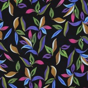 VISCOSE ROSELLA STRETCH DIGITAL LEAVES BLACK (thumbnail)