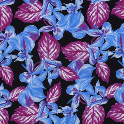VISCOSE RADIANCE DIGITAL FEUILLES NOIR (hover)