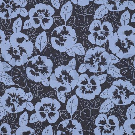 JERSEY MÉLANGE FLEURS INDIGO CHINÉ (hover)