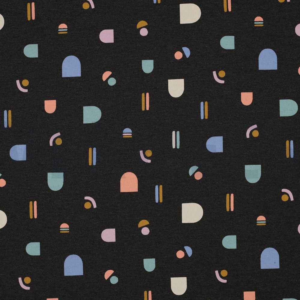 JERSEY MELANGE ABSTRACT ANTHRACIET GEMÊLEERD