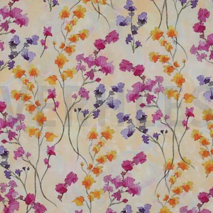 VISCOSE RADIANCE DIGITAL FLEURS JAUNE CLAIR (hover)