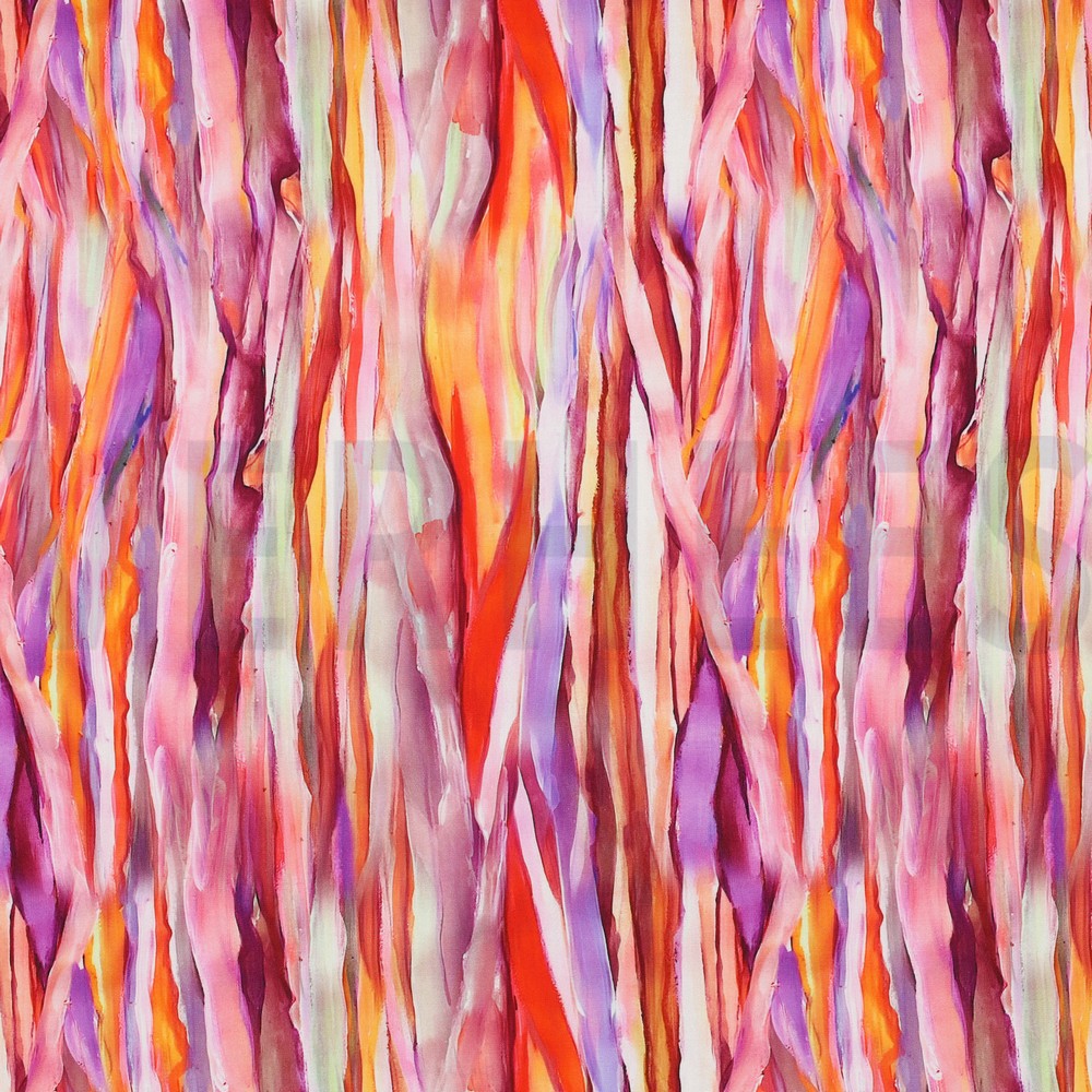 VISCOSE RADIANCE DIGITAL ABSTRACT STRIPES PINK