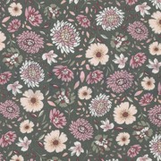 LIN VISCOSE LAVÉ FLEURS VERT ALGUE (thumbnail)