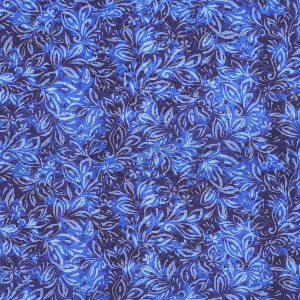 VISCOSE RADIANCE DIGITAL FLOWERS NAVY