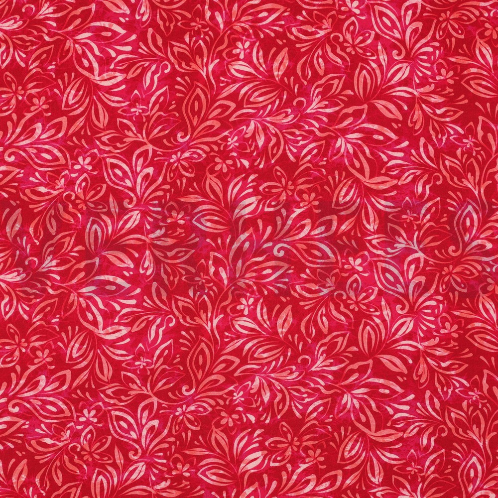 VISCOSE RADIANCE DIGITAL FLEURS ROUGE FONCÉ