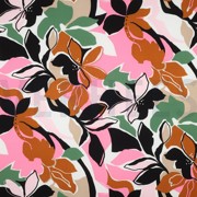 LENZING™ ECOVERO™ BLUMEN ROSA/GRÜN (thumbnail)