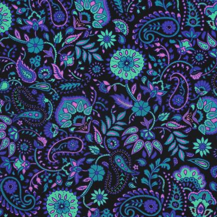 LENZING™ ECOVERO™ DIGITAL PAISLEY BLACK (hover)