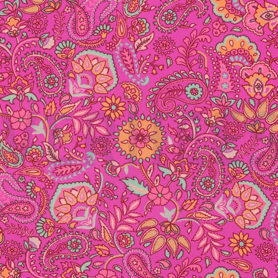 LENZING™ ECOVERO™ DIGITAAL PAISLEY FUCHSIA #7