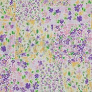 VISCOSE RADIANCE DIGITAL PATCHWORK FLOWERS GRAPE/LEMON (thumbnail)