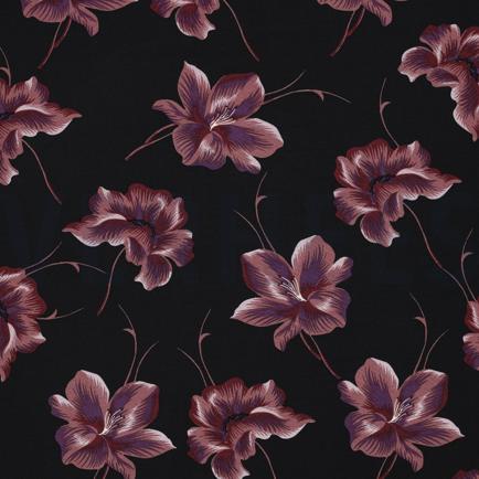VISCOSE RADIANCE FLOWERS BLACK (hover)