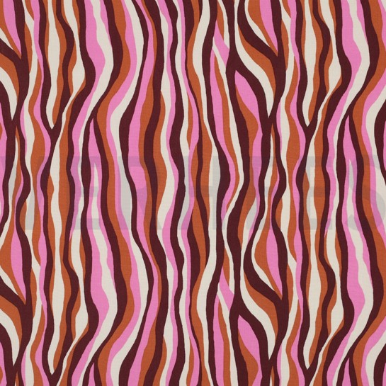 VISKOSE RADIANCE BLUMEN UND STREIFEN RUST #7