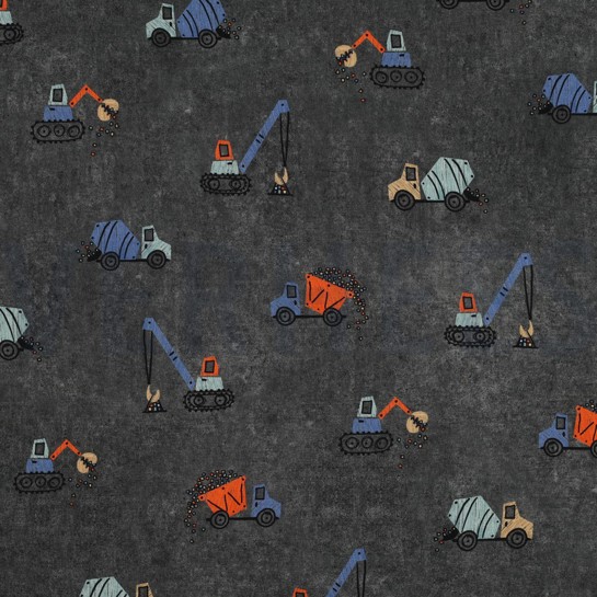 FINE POPLIN DIGITAL WORK VEHICLES DARK GREY #7