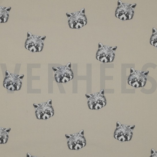 POPELINE DE COTON DIGITAL PANDAS ROUX SABLE #7