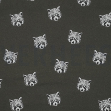 KATOENEN POPLIN DIGITAAL RODE PANDA’S ZEEWIERGROEN (hover)