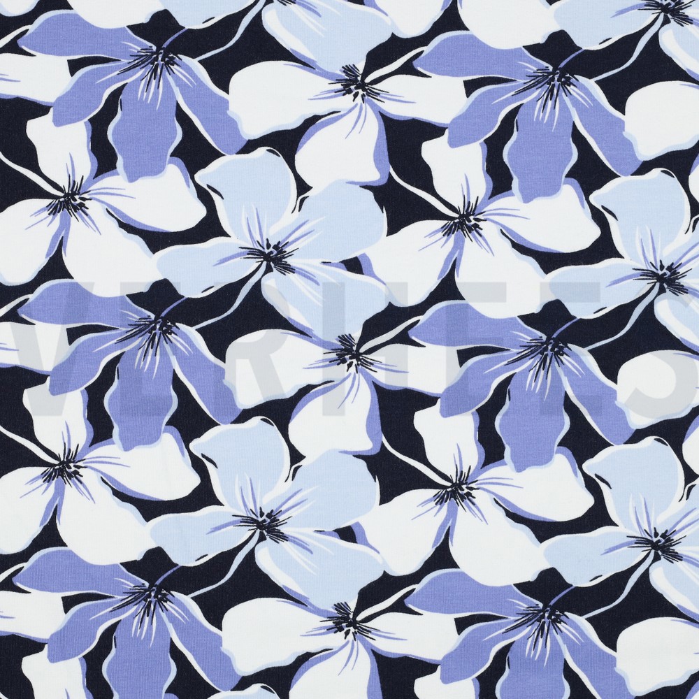 SOFT SWEAT BLOEMEN MARINEBLAUW