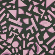 COTTON SATIN GEOMETRIC DARK GREEN (thumbnail)