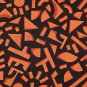 BAUMWOLLE SATIN GEOMETRISCH DUNKELBRAUN (thumbnail)