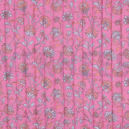 STEPPED DOUBLE GAUZE FLOWERS TWO-SIDED FUCHSIA/LIGHT BLUE (hover)