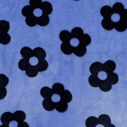 FLEECE BLUMEN JEANSBLAU (thumbnail)