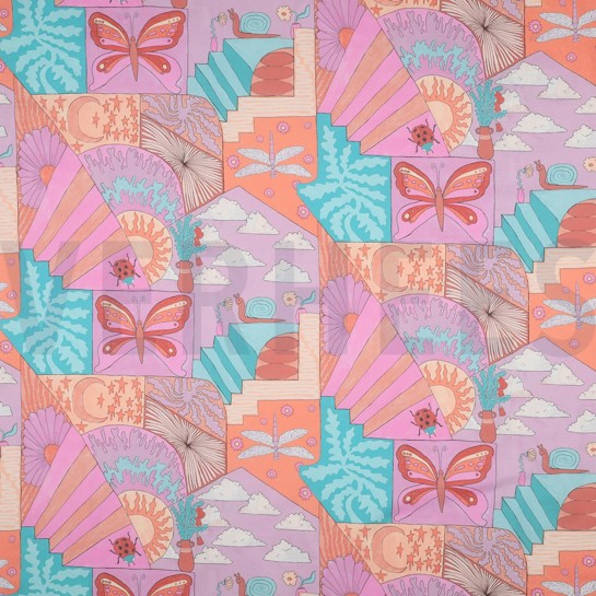 KATOENEN POPLIN DIGITAAL KLEINE WEZENTJES NERIDA HANSEN MINT #7