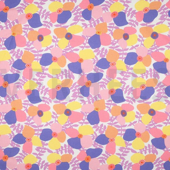 LINEN VISCOSE LEMA POPPIES NERIDA HANSEN LAVENDER #7