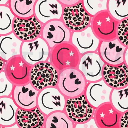 FRENCH TERRY DIGITAL HAPPY FACES PINK (hover)