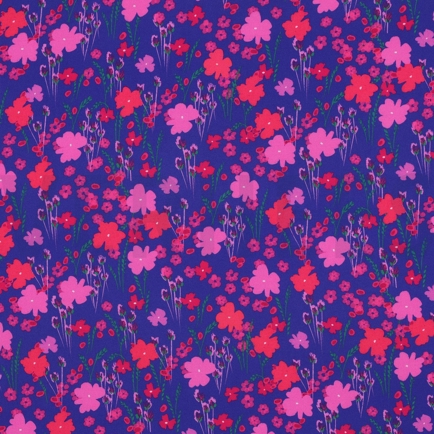 LENZING™ ECOVERO™ DIGITAL BLUMEN KOBALTBLAU (hover)