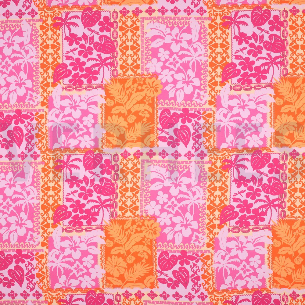 LENZING™ ECOVERO™ FLOWERS PATCHWORK FUCHSIA