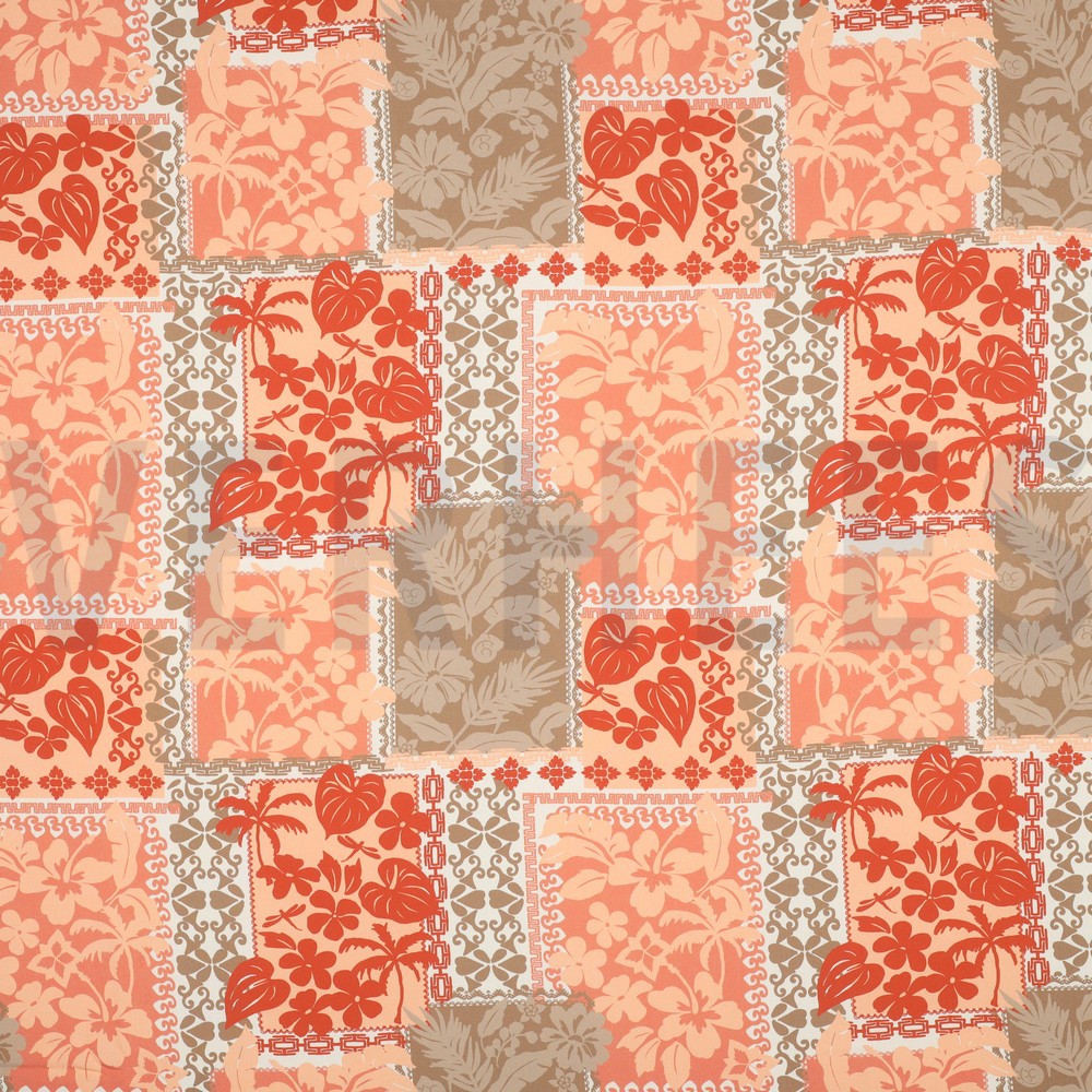LENZING™ ECOVERO™ FLOWERS PATCHWORK PEACH