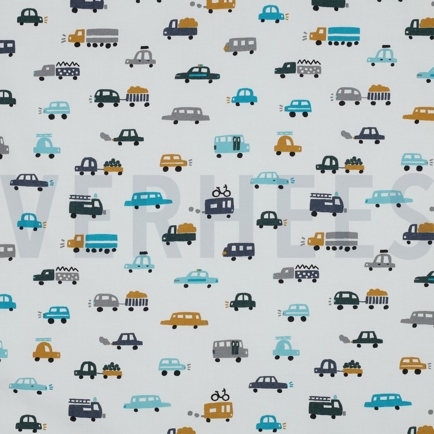 FINE POPLIN CARS WHITE (hover)