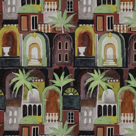 CANVAS DIGITAAL TROPISCHE HUISJES BRICK (hover)