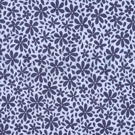 DOUBLE GAZE DE COTON FLEURS JEAN BLEU (hover)