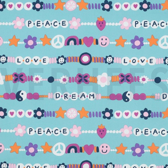 POPELINE DE COTON AMOUR PÉTROLE CLAIR #7