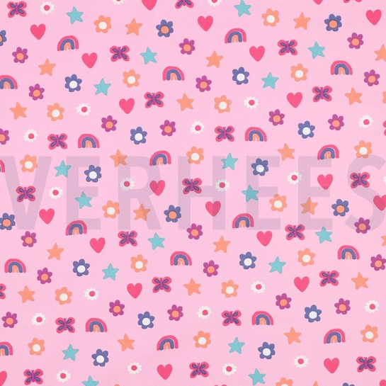 POPELINE DE COTON AMOUR ROSE CLAIR #7