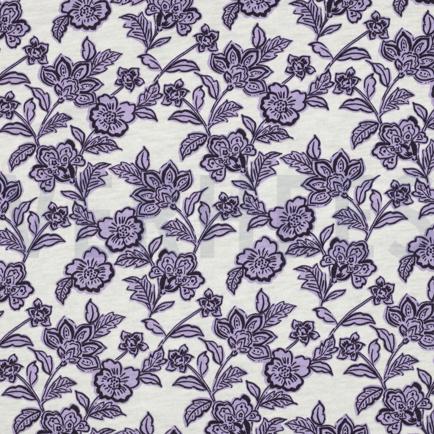 SWEAT MÉLANGE FLEURS ÉCRU MÉLANGÉ / VIOLET (hover)
