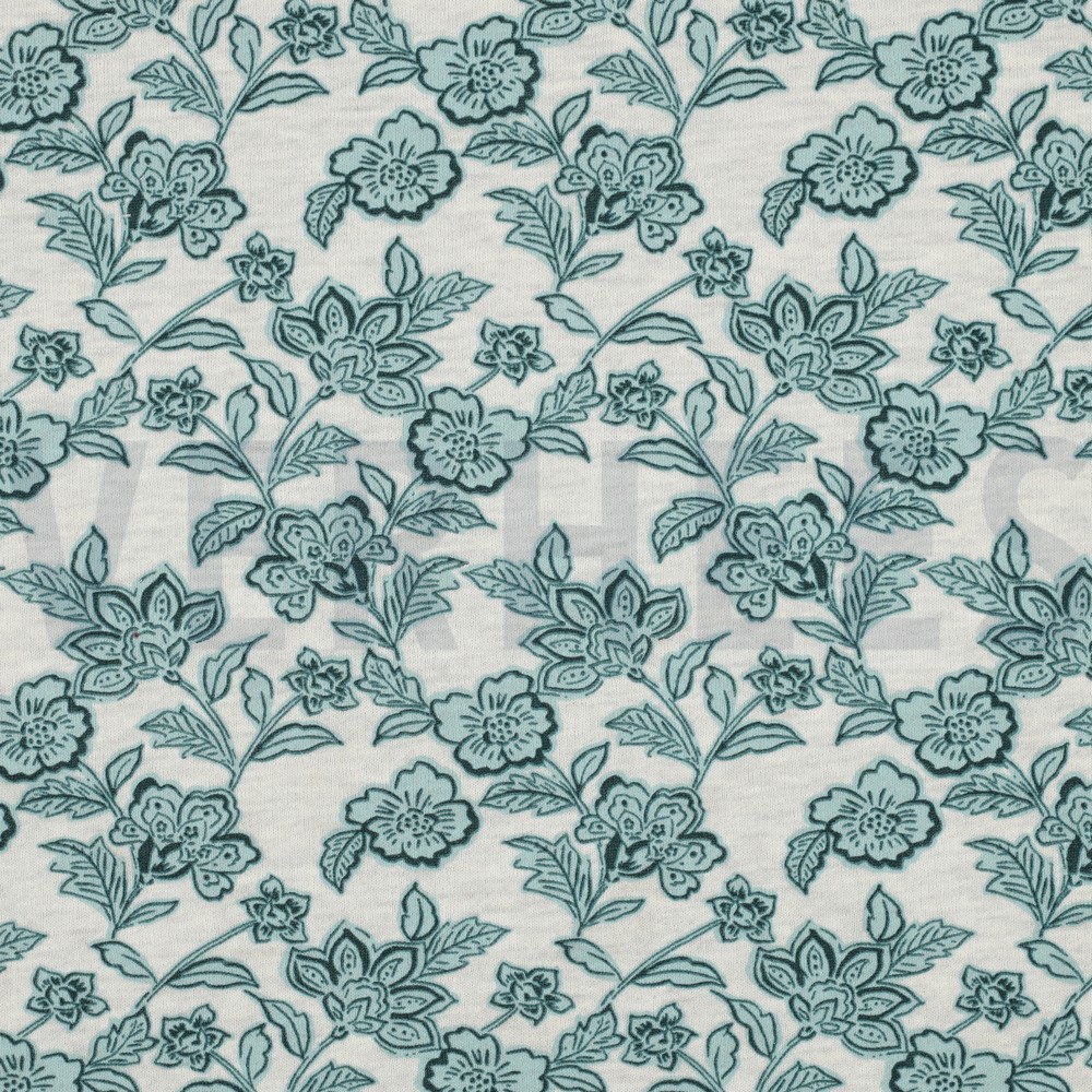 SWEAT MELANGE BLOEMEN ÉCRU GEMÊLEERD / GROEN