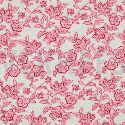 SWEAT MÉLANGE FLEURS ÉCRU MÉLANGÉ / ROSE (hover)