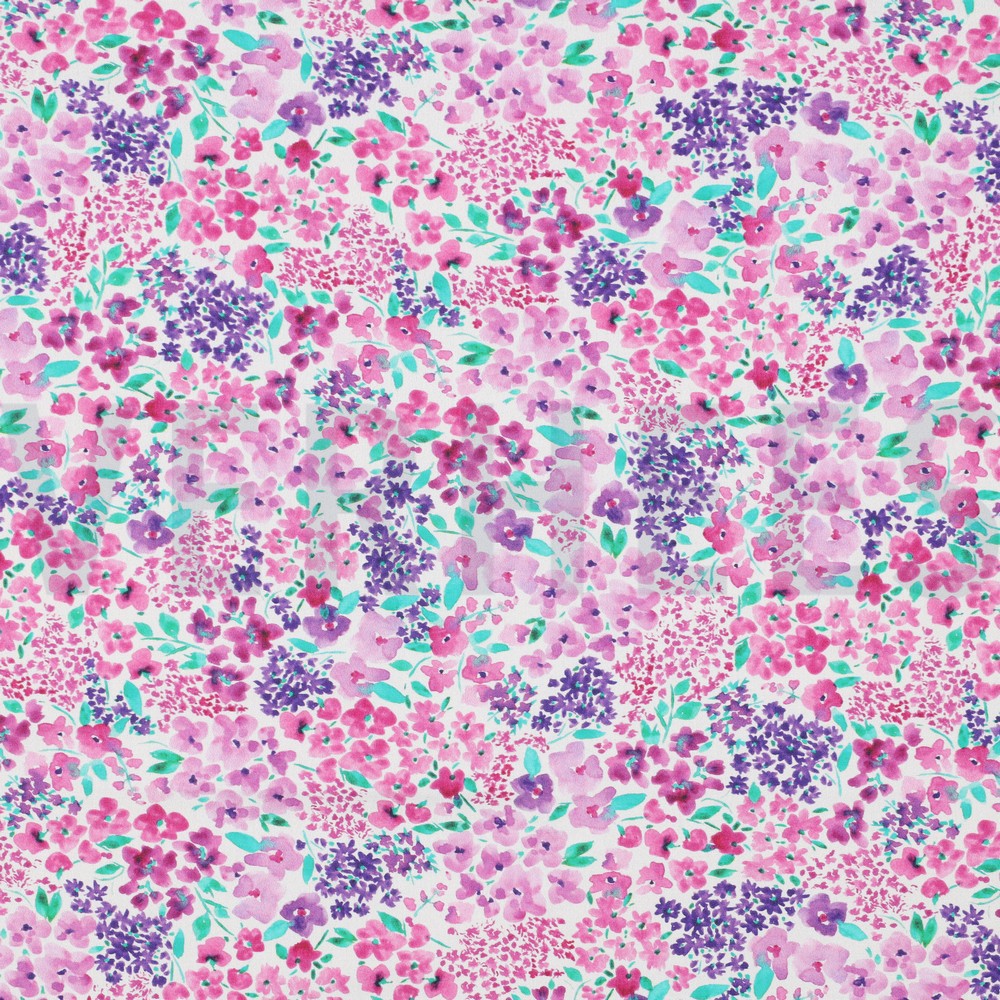 FINE POPLIN DIGITAL FLOWERS OFFWHITE