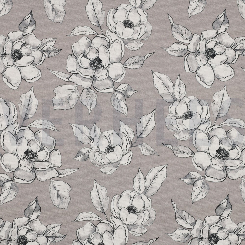 CANVAS DIGITAL BLUMEN TAUPE